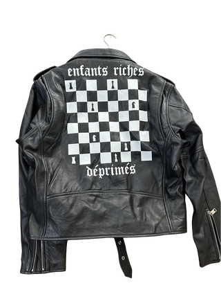 ERD Chessboard Leather Jacket