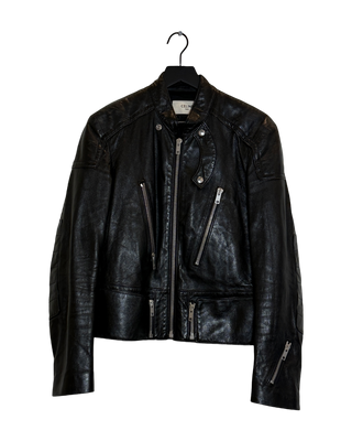 Celine Leather Padded Cafe Racer Jacket 2019 Runway, Hedi Slimane