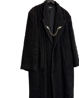1 of 1 Striped Alpaca Fur Trench Coat, [SAMPLE]