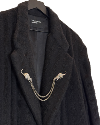 1 of 1 Striped Alpaca Fur Trench Coat, [SAMPLE]